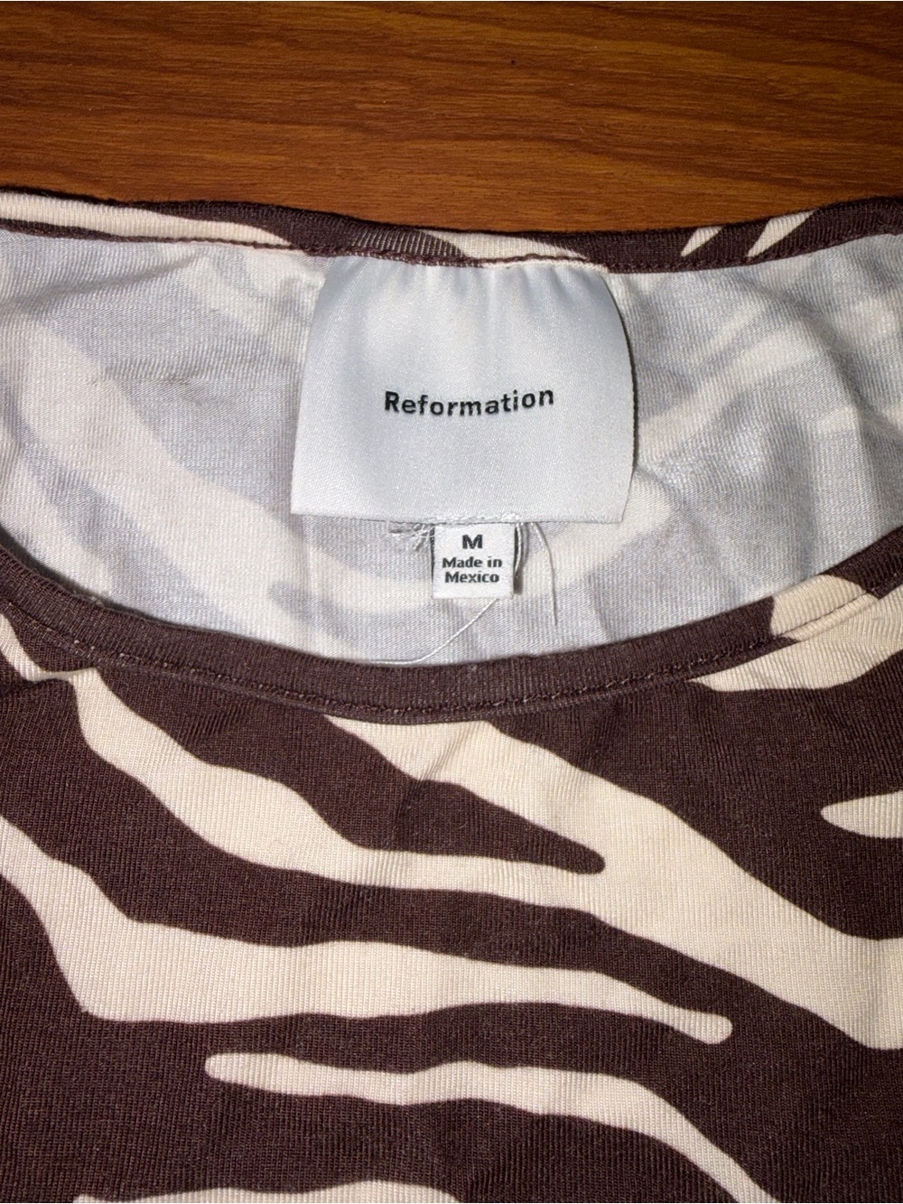 Reformation Tommie Animal Print Maxi Dress in Brown and Cream Zebra-Print - Picture 3 of 3
